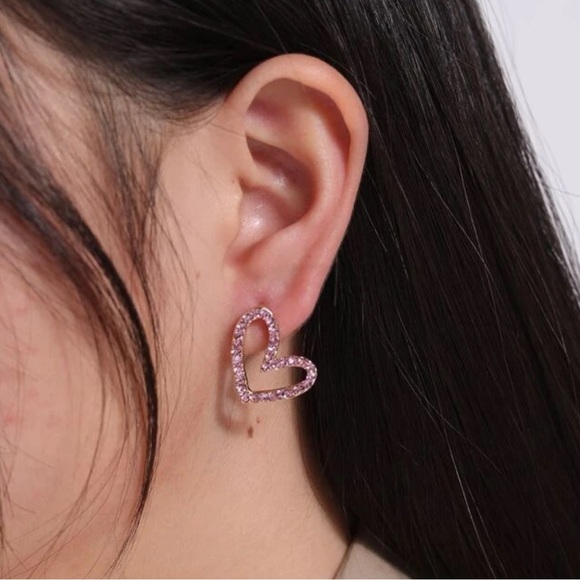 Bling Heart Stud Trio - Clear - Picture 3 of 3